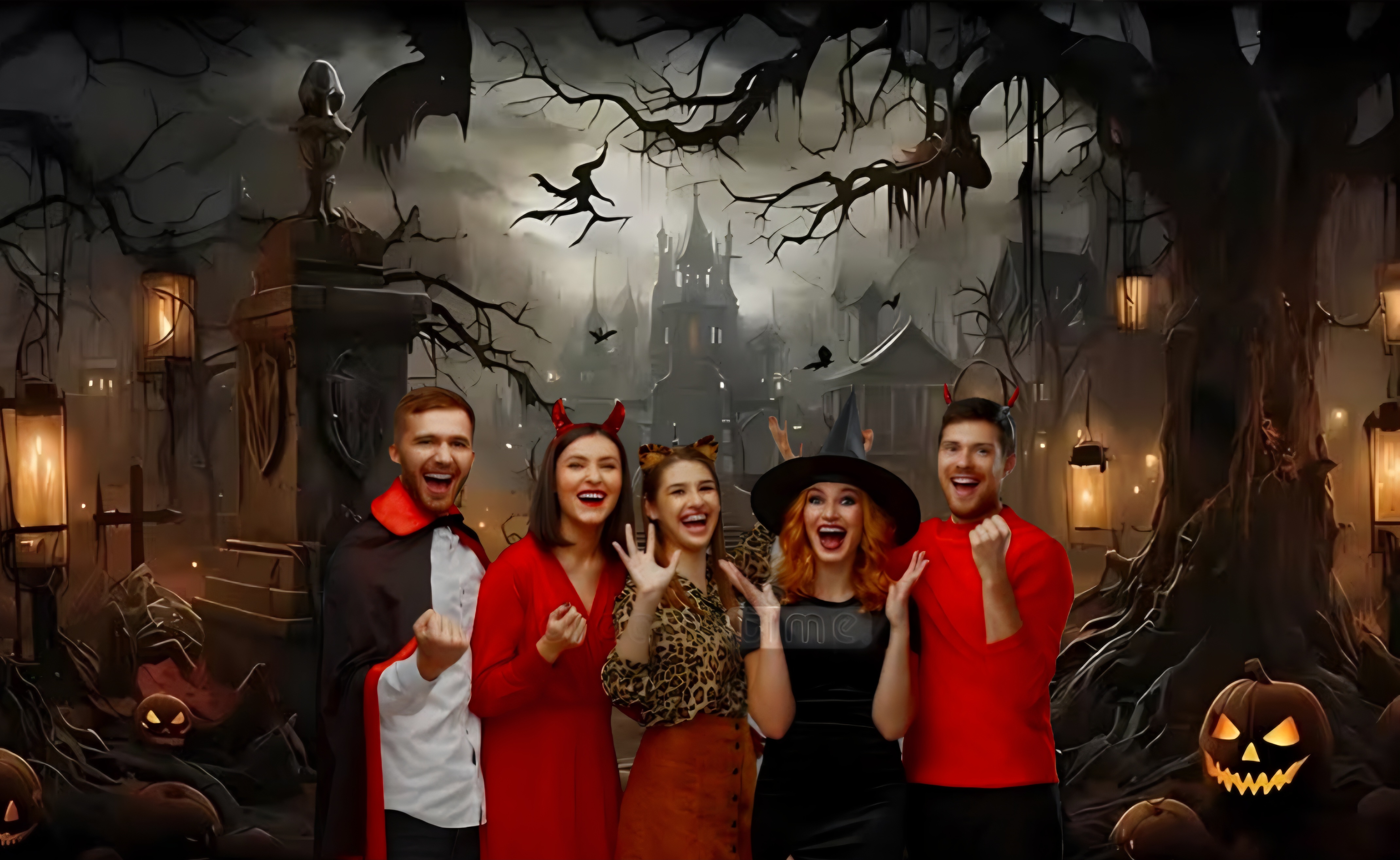 Guests enjoying a themed portrait moment