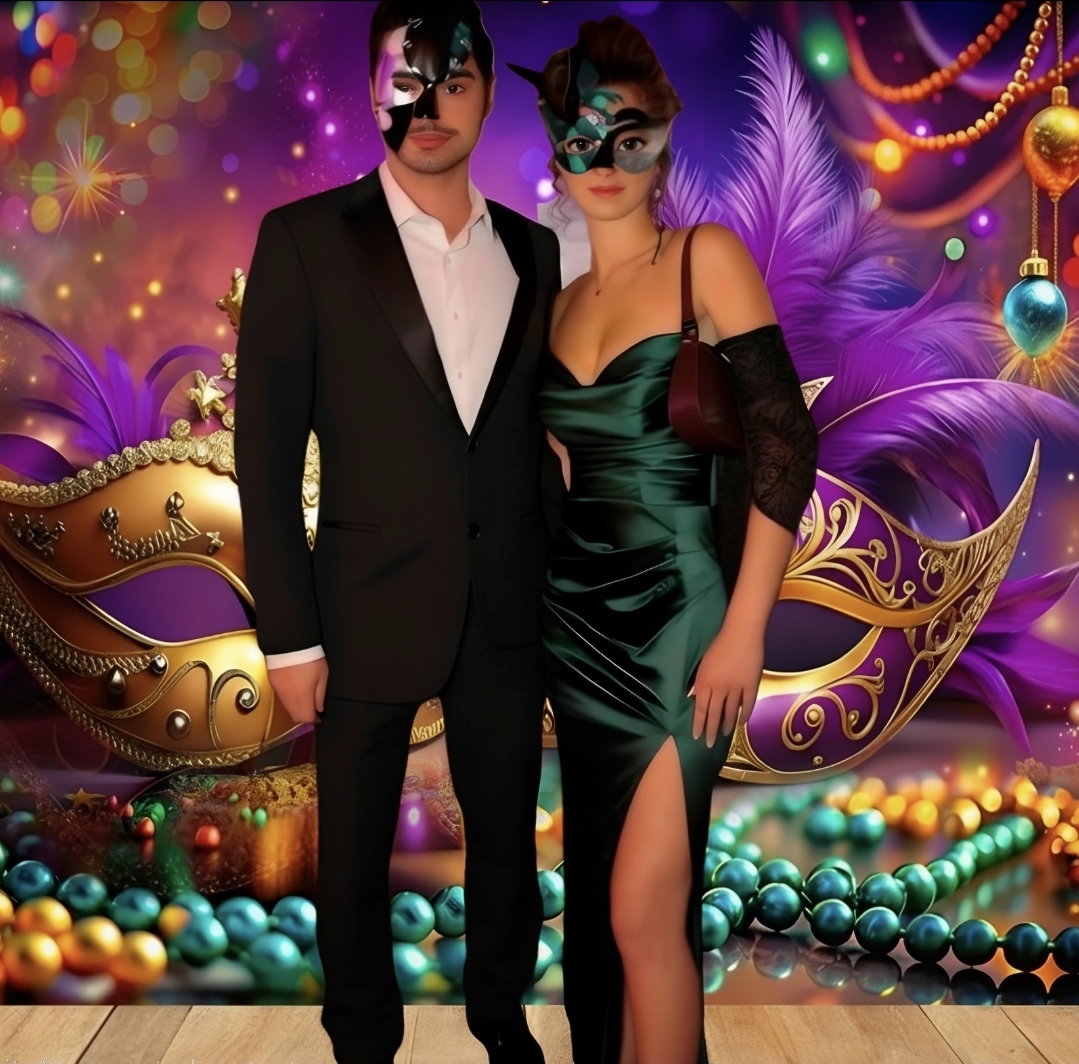Mardi Gras portrait backdrop